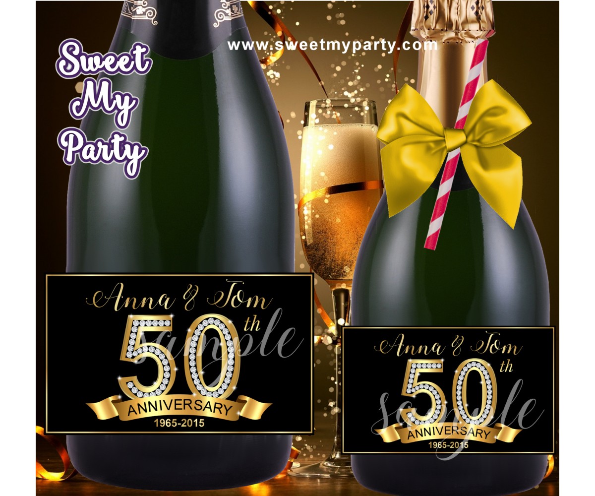 50th 60th 40th 30th Anniversary Champagne labels, Anniversary Champagne Bottle labels,(1aa)